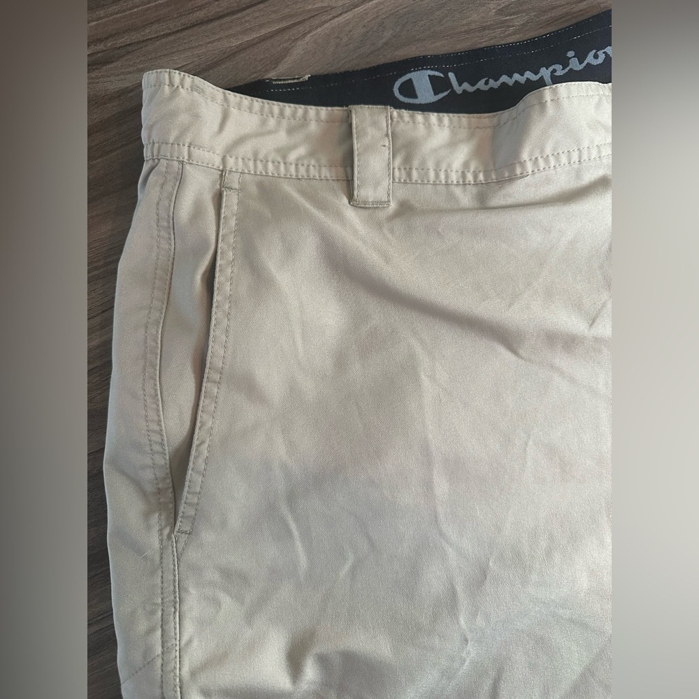 Champion Khaki Performance Shorts Men’s 4XL Lightweight Beige Athletic Shorts - Picture 6 of 14